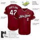 Men's Custom Crimson White-Black Authentic Baseball Jersey