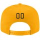 Custom Gold Black-White Stitched Adjustable Snapback Hat