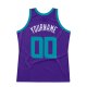Men's Custom Purple Teal-White Authentic Throwback Basketball Jersey