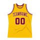 Men's Custom Gold Maroon-White Authentic Throwback Basketball Jersey
