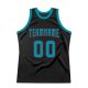 Men's Custom Black Teal-Red Authentic Throwback Basketball Jersey