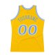 Men's Custom Gold Light Blue-White Authentic Throwback Basketball Jersey