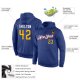 Men's Custom Stitched Royal Gold-White Sports Pullover Sweatshirt Hoodie