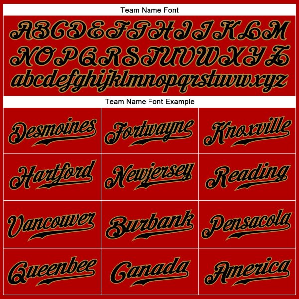 Men's Custom Red Black Pinstripe Black-Old Gold Authentic Baseball Jersey