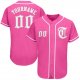 Men's Custom Pink White-Gray Authentic Baseball Jersey