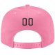 Custom Pink Black-Old Gold Stitched Adjustable Snapback Hat