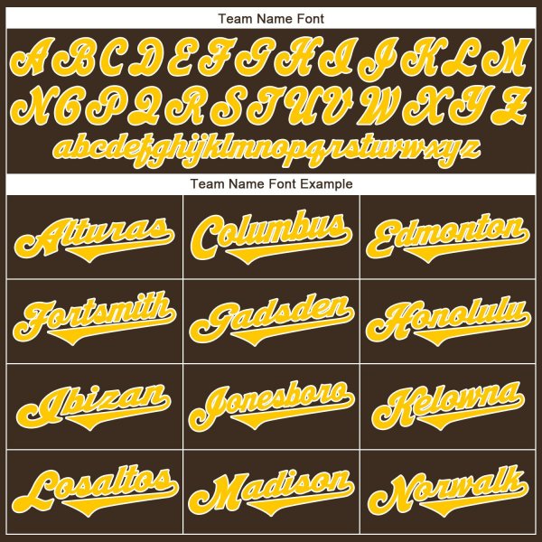 Men's Custom Brown Gold-White Authentic Throwback Rib-Knit Baseball Jersey Shirt
